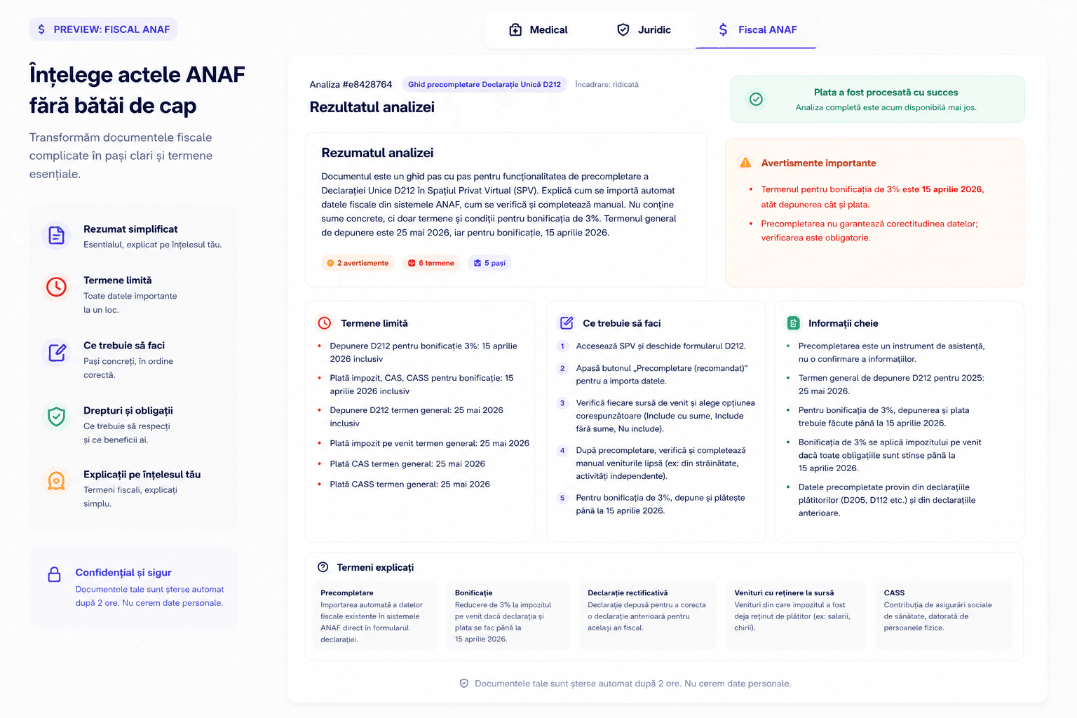 Exemplu analiză Fiscal ANAF
